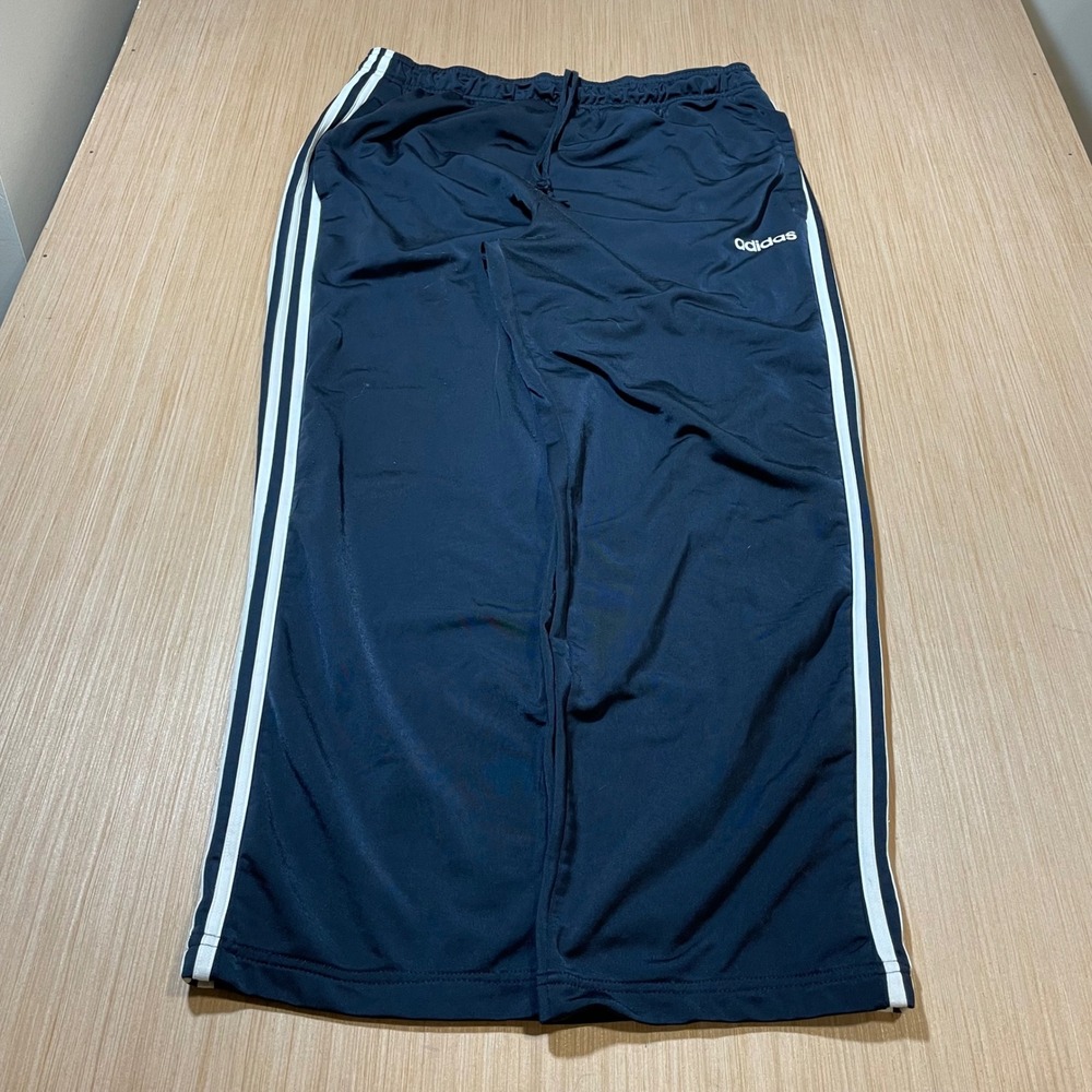 Adidas Track Pants Mens XL Navy Blue White Three Stripe Athletic Joggers